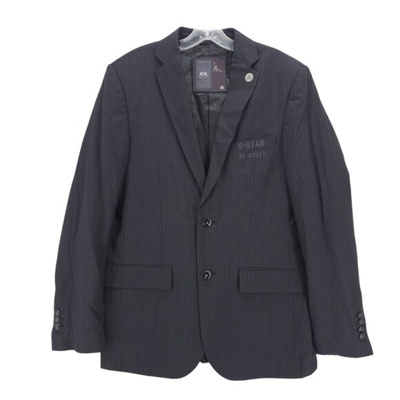 G STAR RAW Black Pinstripe Grip Blazer Sport Coat Men's Size LARGE - Picture 1 of 10